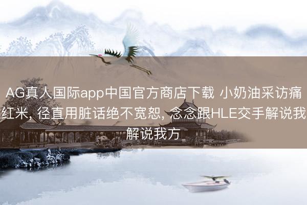 AG真人国际app中国官方商店下载 小奶油采访痛骂红米， 径直用脏话绝不宽恕， 念念跟HLE交手解说我方