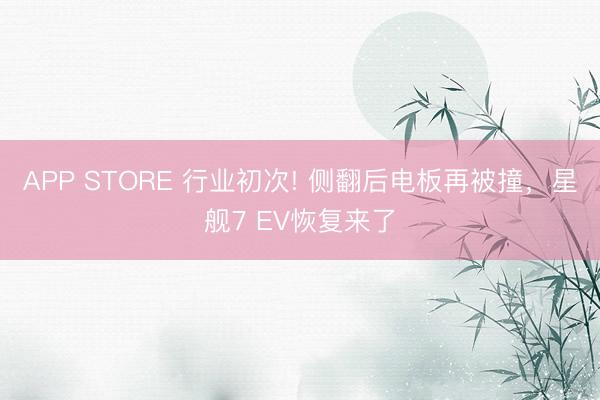 APP STORE 行业初次! 侧翻后电板再被撞，星舰7 EV恢复来了