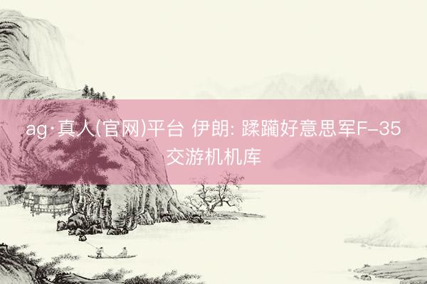 ag·真人(官网)平台 伊朗: 蹂躏好意思军F-35交游机机库