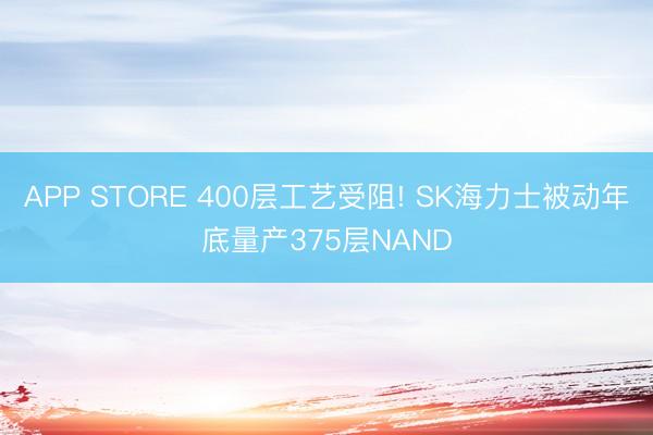 APP STORE 400层工艺受阻! SK海力士被动年底量产375层NAND