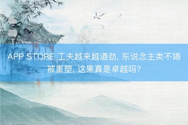 APP STORE 工夫越来越遒劲, 东说念主类不竭被重塑, 这果真是卓越吗?