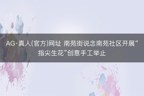 AG·真人(官方)网址 南苑街说念南苑社区开展“指尖生花”创意手工举止